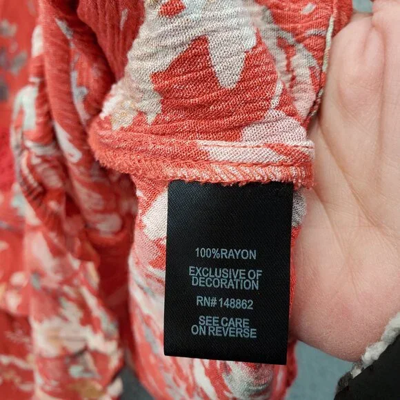 Torrid Babydoll Gauze Crochet Trim Lace-Up Top size 2 (2x) 18-20 - Picture 6 of 8